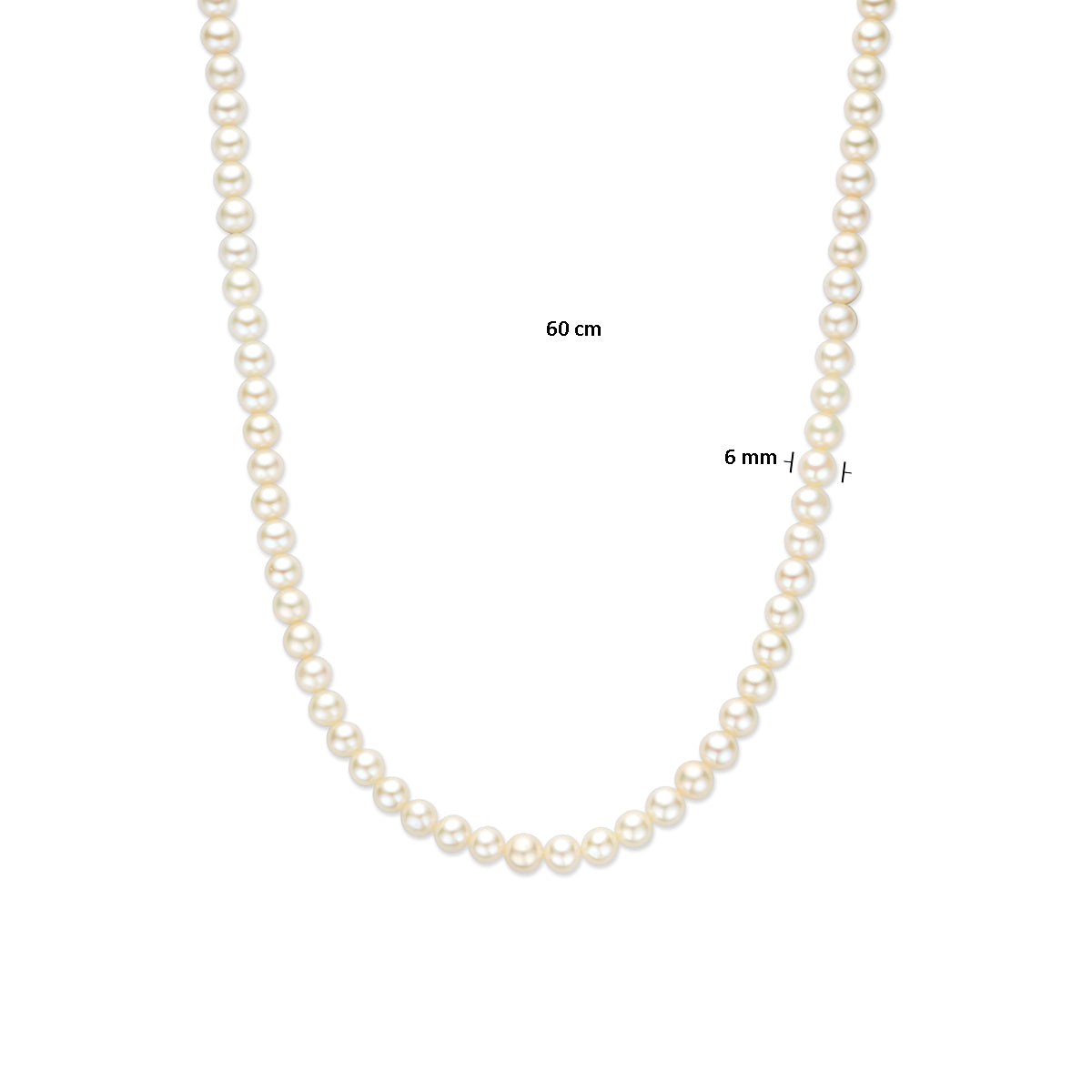 collier parel 6,0 mm 14K geelgoud