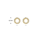 9k oorknoppen zirkonia 6,5 mm 9K geel