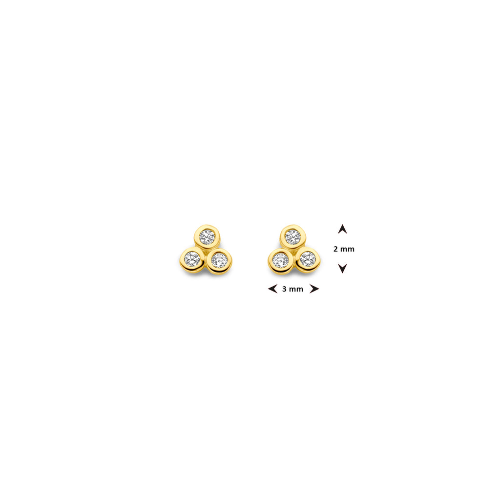 Ohrstecker Zirkonia 3 mm 14K Gelbgold