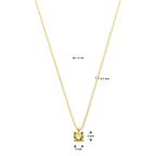 Halskette mit synth. Geburtsstein 42 + 2 cm 14K Gelbgold