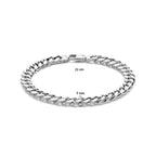 Armband Gourmette 4 Seiten geschliffen 7,0 mm 21 cm Silber weiß