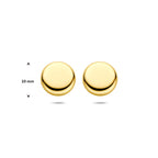 oorknoppen 10 mm 14K geelgoud