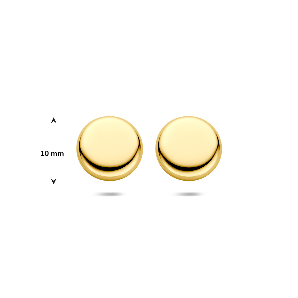 oorknoppen 10 mm 14K geelgoud