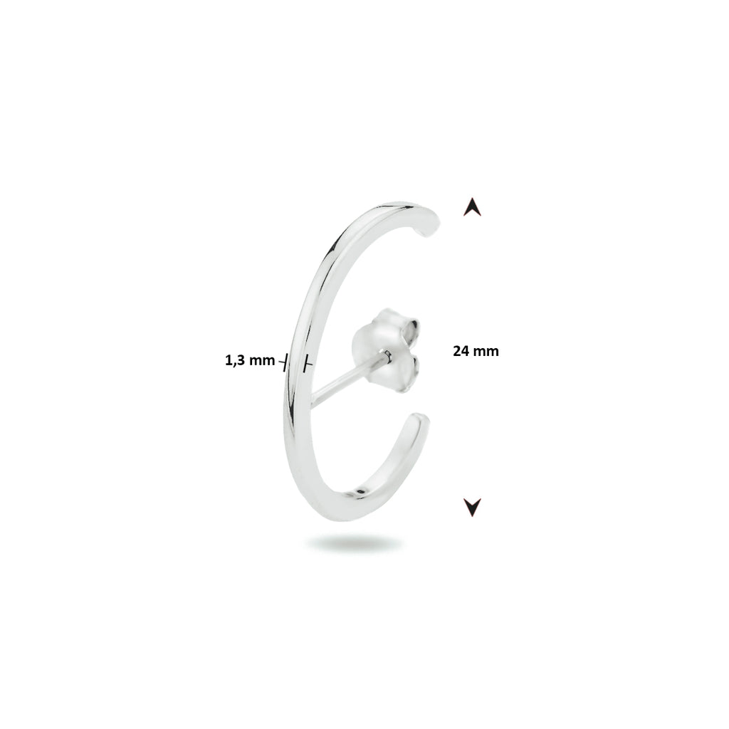 suspender oorbel 24 mm zilver gerhodineerd