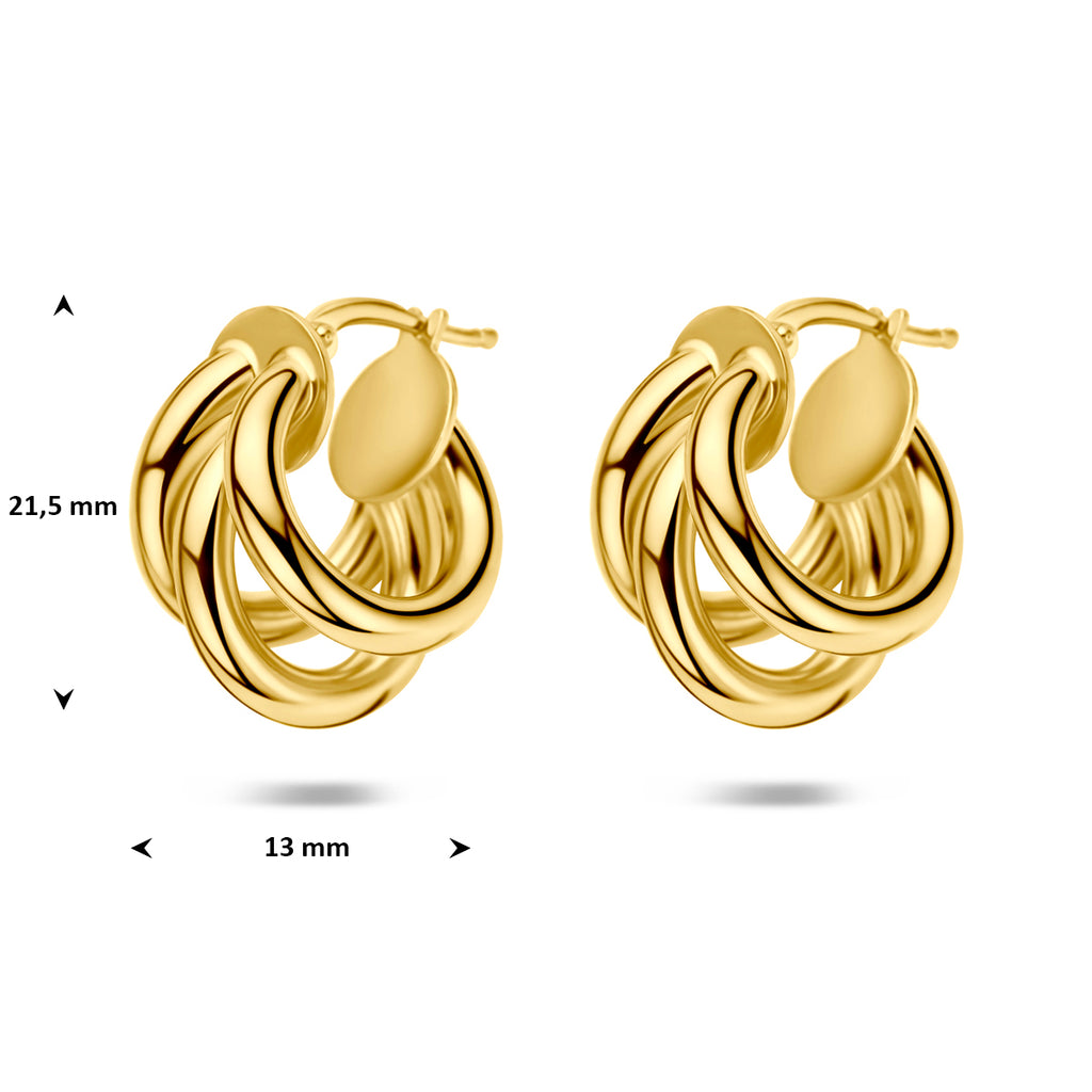 oorringen 21,5 mm 1 micron zilver verguld (geel)