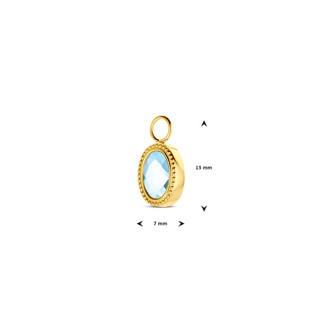 oorringhanger sky blue topaas per stuk 14K geelgoud