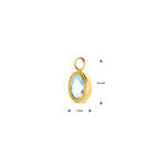 oorringhanger sky blue topaas per stuk 14K geelgoud