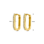 klapoorringen zirkonia 14K geelgoud