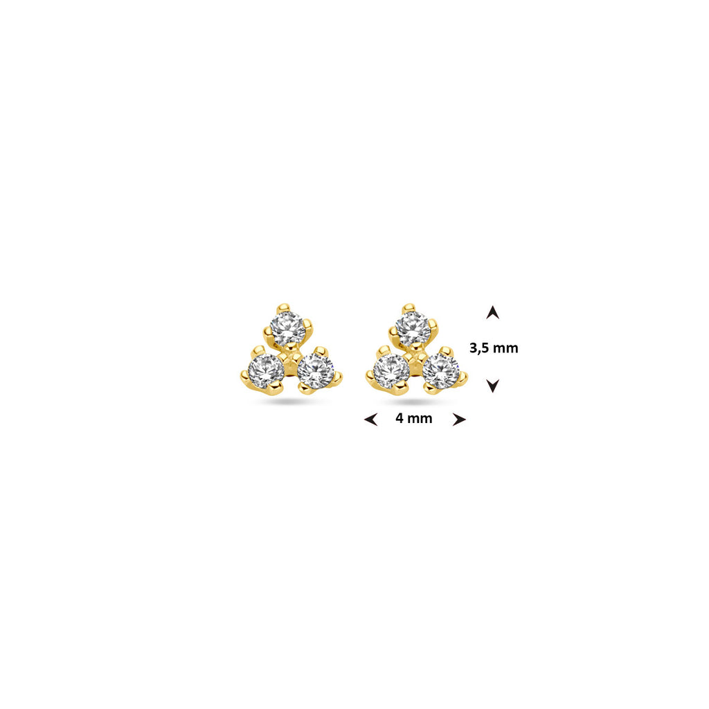 Ohrstecker Zirkonia 3,5 mm 14K Gelbgold