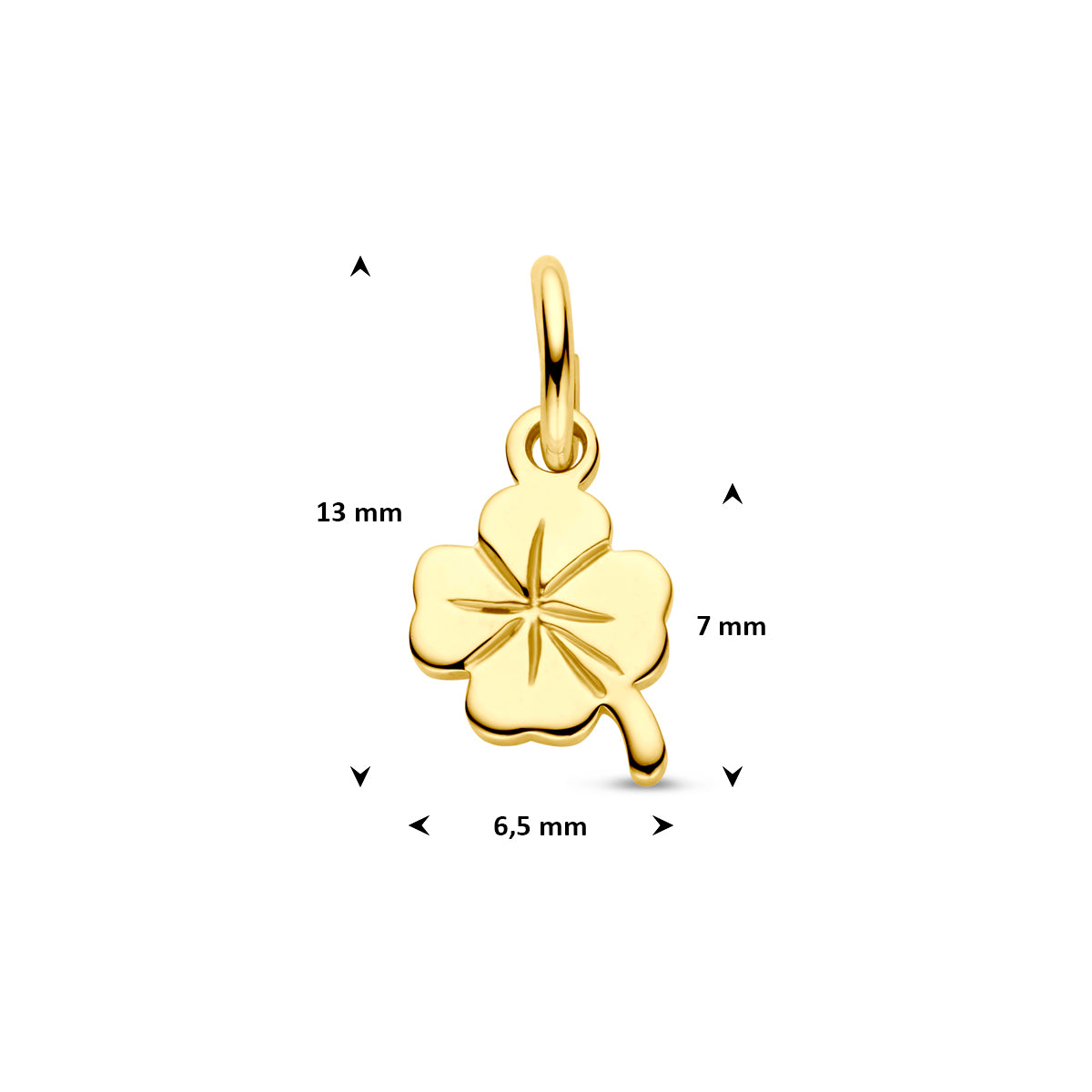 hanger klaver 14K geelgoud