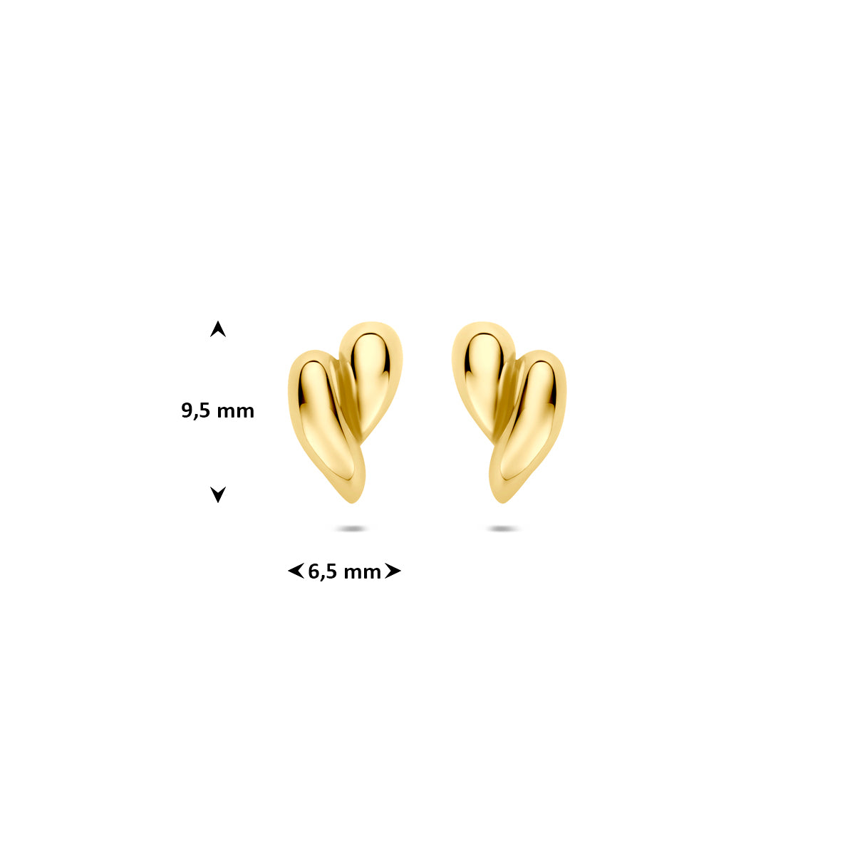 9k stekeroorringen 9,5 mm 9K geel