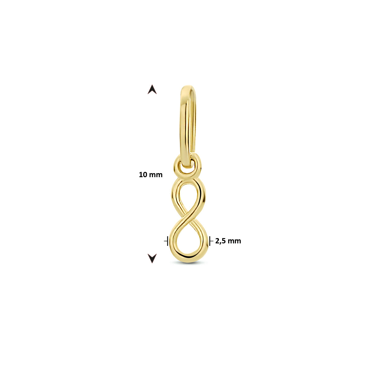 hanger infinity 10 mm 14K geelgoud