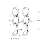 oorhangers ovaaltjes poli/mat zilver gerhodineerd