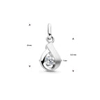 hanger zirkonia poli/mat zilver gerhodineerd