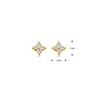 Ohrstecker Blume Zirkonia 1 Mikron Silber vergoldet (gelb)