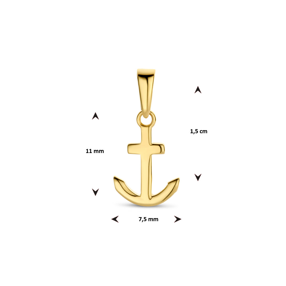 hanger anker 14K geelgoud