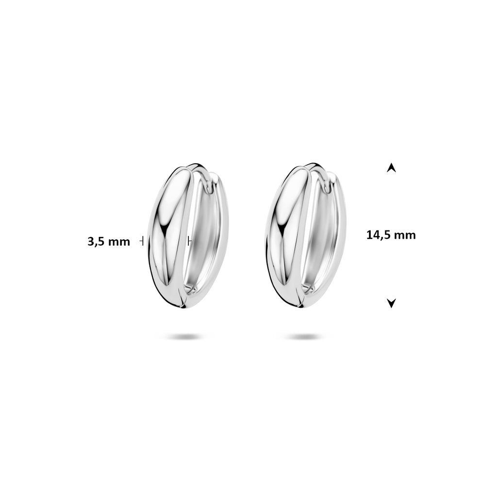 klapoorringen 14,5 mm zilver gerhodineerd