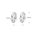 klapoorringen 14,5 mm zilver gerhodineerd