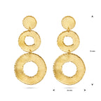Ohrringe gescratcht Kreise 75 mm vergoldet (gelb)