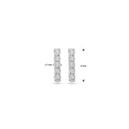 oorknoppen balkje zirkonia 8 mm zilver gerhodineerd