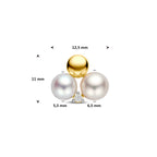 hanger parels en diamant 0.02ct h si 11 mm 14K geelgoud