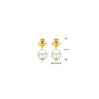 Ohrstecker Perle 15 mm 14K Gelbgold