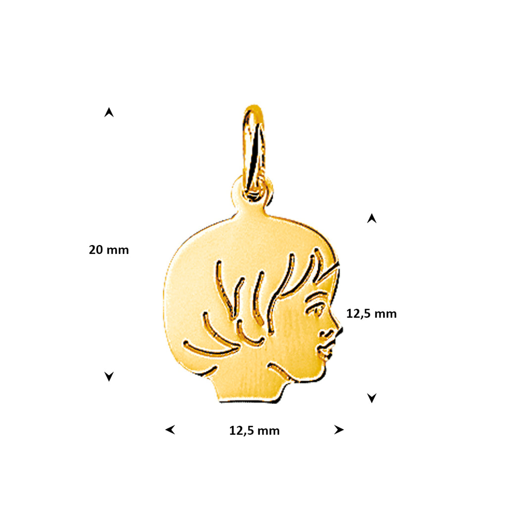Anhänger Mädchen 12,5 mm 14K Gelbgold