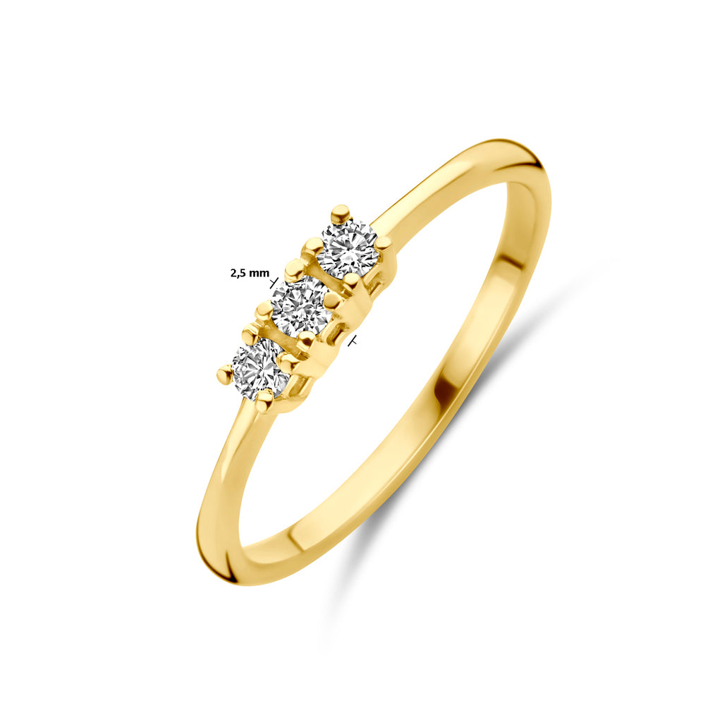 ring diamant 0.12ct h si 18K geelgoud