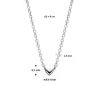 Halskette Herz 41 + 4 cm Silber rhodiniert
