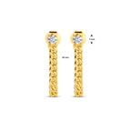 Ohrstecker Zirkonia 1 Micron Silber vergoldet (gelb)