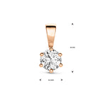 Anhänger Zirkonia 12 mm 14K Roségold