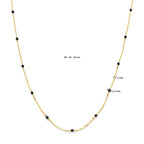 Halskette schwarzes Emaille 1 mm 40 - 42 - 44 cm 14K Gelbgold