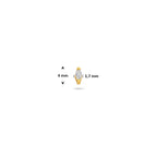 flat back piercing ovaal zirkonia 4 mm 1 micron zilver verguld (geel)