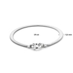 armband slang plat met groot veerslot 4,3 mm 19 cm zilver gerhodineerd