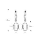 Ohrhänger Zirkonia Brisurhaken 25 mm Silber rhodiniert