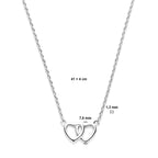Halskette Herz 41 + 4 cm Silber rhodiniert