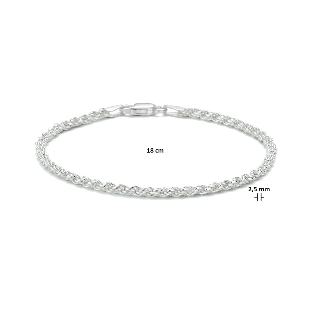 koord 2,5 mm zilver gerhodineerd