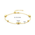 Armband Ovale und Kugeln 16 - 17,5 - 19 cm 14K Gelbgold