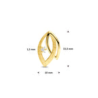 hanger poli/mat diamant 0.02ct h si 15,5 mm 14K geelgoud