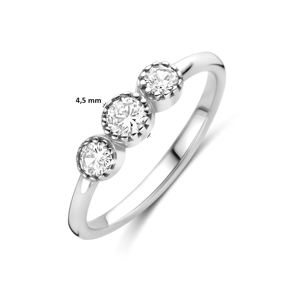 ring zirkonia zilver gerhodineerd
