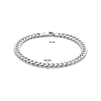Armband Panzerkette 6-fach geschliffen 6,6 mm 21 cm Silber weiß