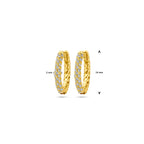 klapoorringen zirkonia 1 micron zilver verguld (geel)