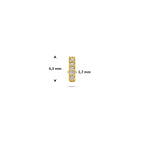 Flat Back Piercing Bar Zirkonia 6,3 mm 1 Micron Silber vergoldet (gelb)