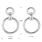oorhangers 32 mm zilver gerhodineerd - rond