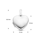 medaillon hartje 10 mm zilver gerhodineerd