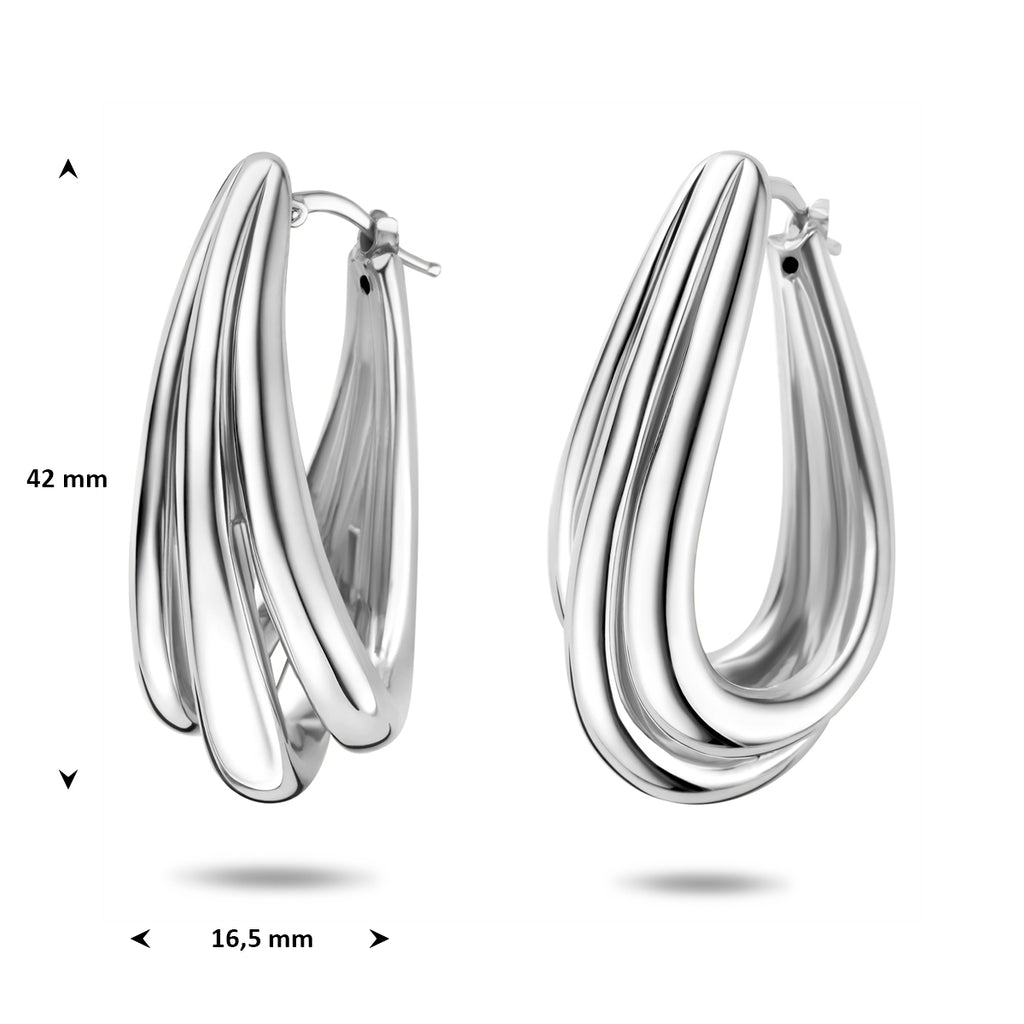 oorringen 42 mm zilver gerhodineerd