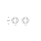 oorknoppen hartjes zirkonia 8 mm zilver gerhodineerd
