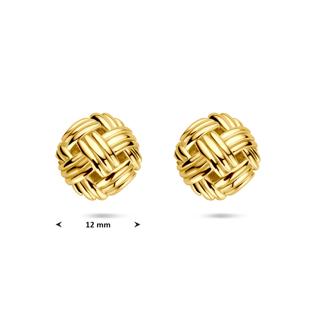 oorknoppen knoop 12 mm 14K geelgoud
