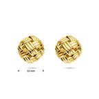 oorknoppen knoop 12 mm 14K geelgoud