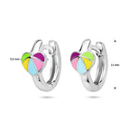 klapoorringen emaille hart zilver gerhodineerd